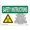 Signmission OSHA Sign, 3.5" Height, 5" Width, Decal, 5" W, 3.5" H, Landscape, Beyond This Point Radio Frequency OS-SI-D-35-L-11424